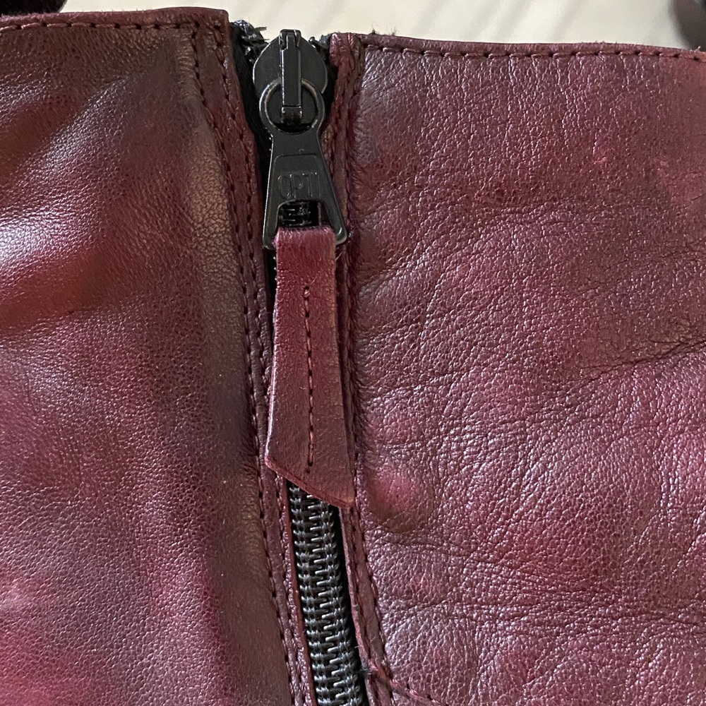 Miz Mooz New York City Burgundy Ankle Leather Boots! Side Zipper Size 9 - Picture 9 of 16